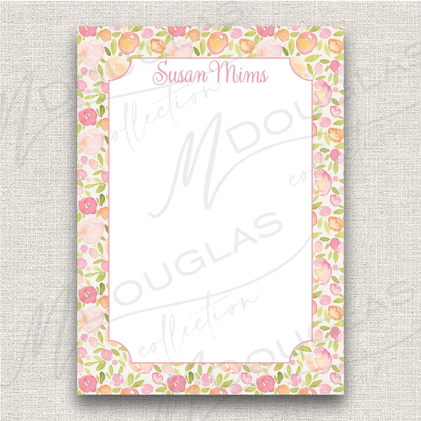 Peachy Floral notepad