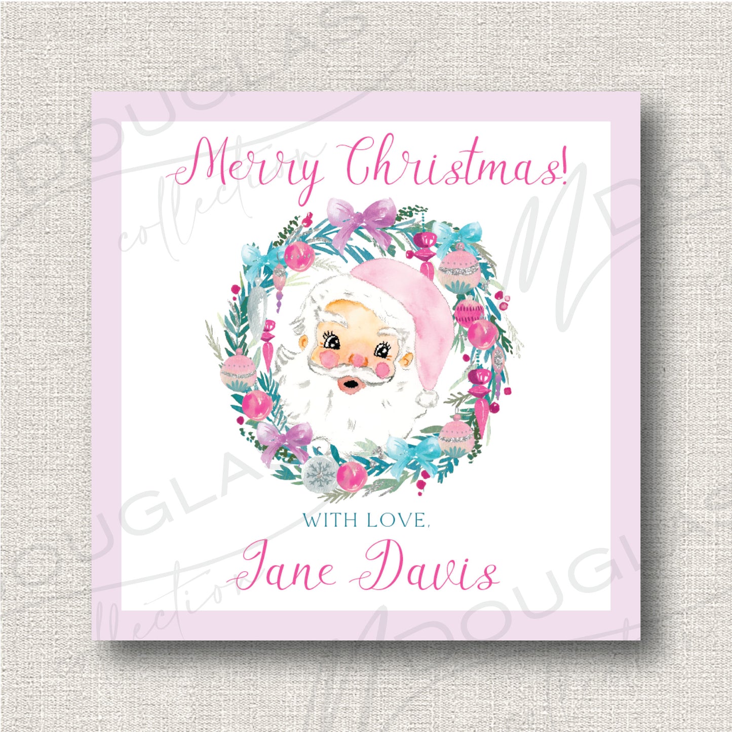 Bright Santa - Christmas Tag