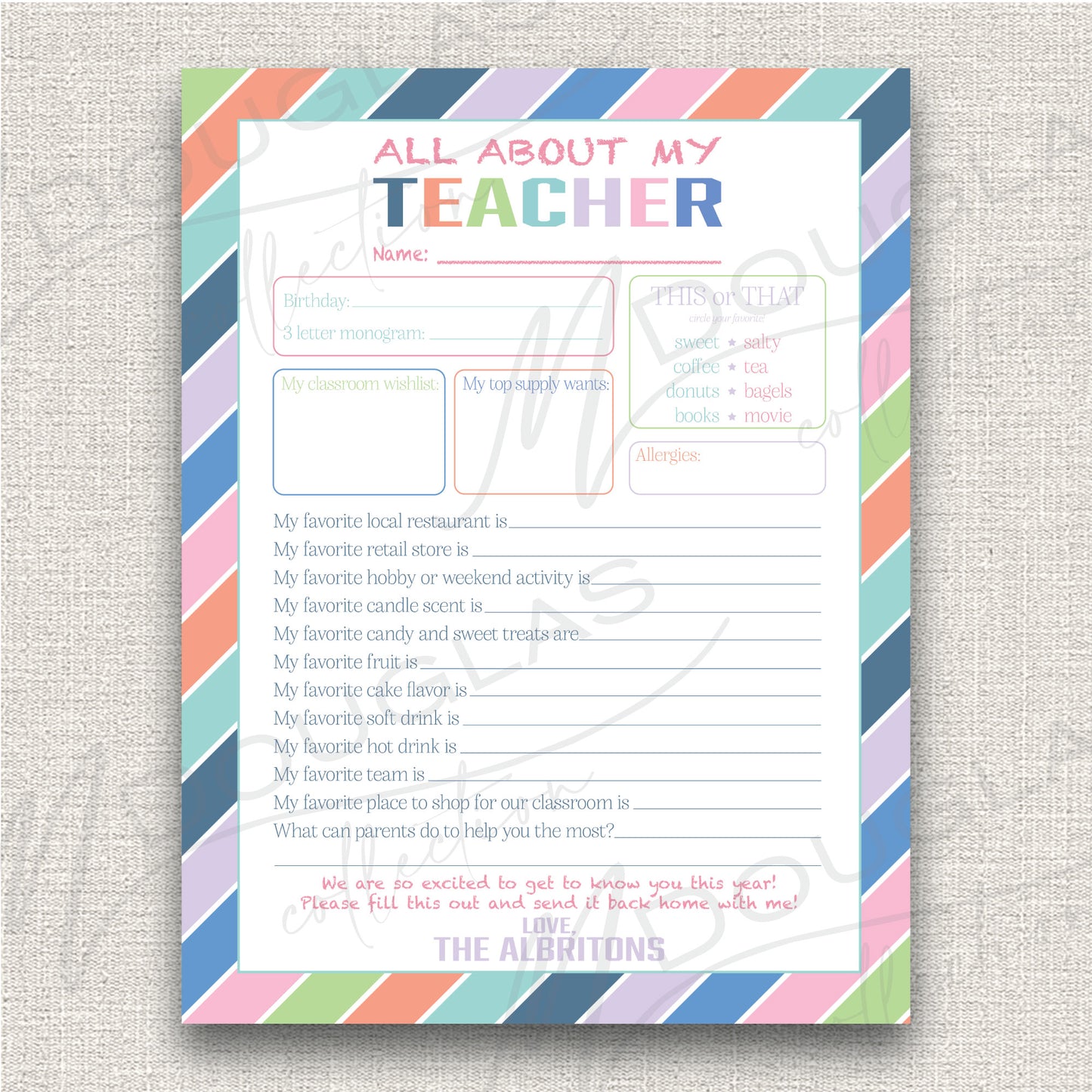 Teacher Questionnaire