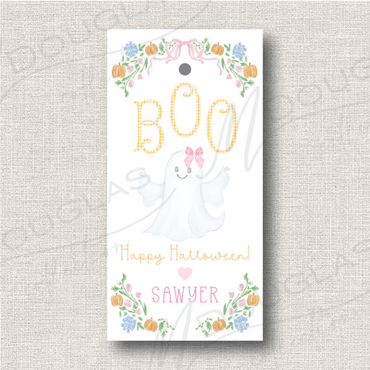 Halloween Tags - BOO! girls tag