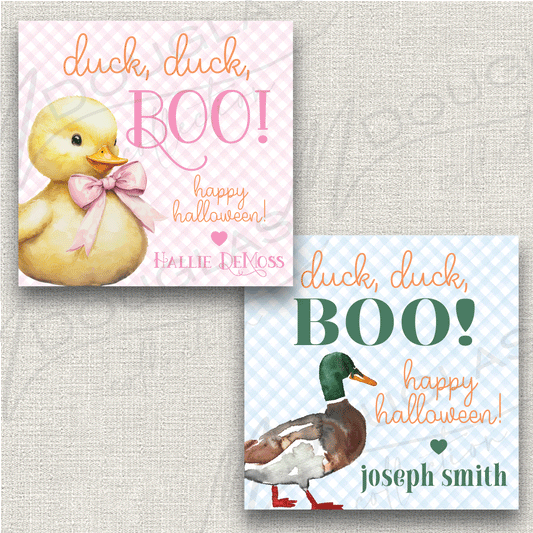 Halloween Tags  - Duck, Duck BOO!