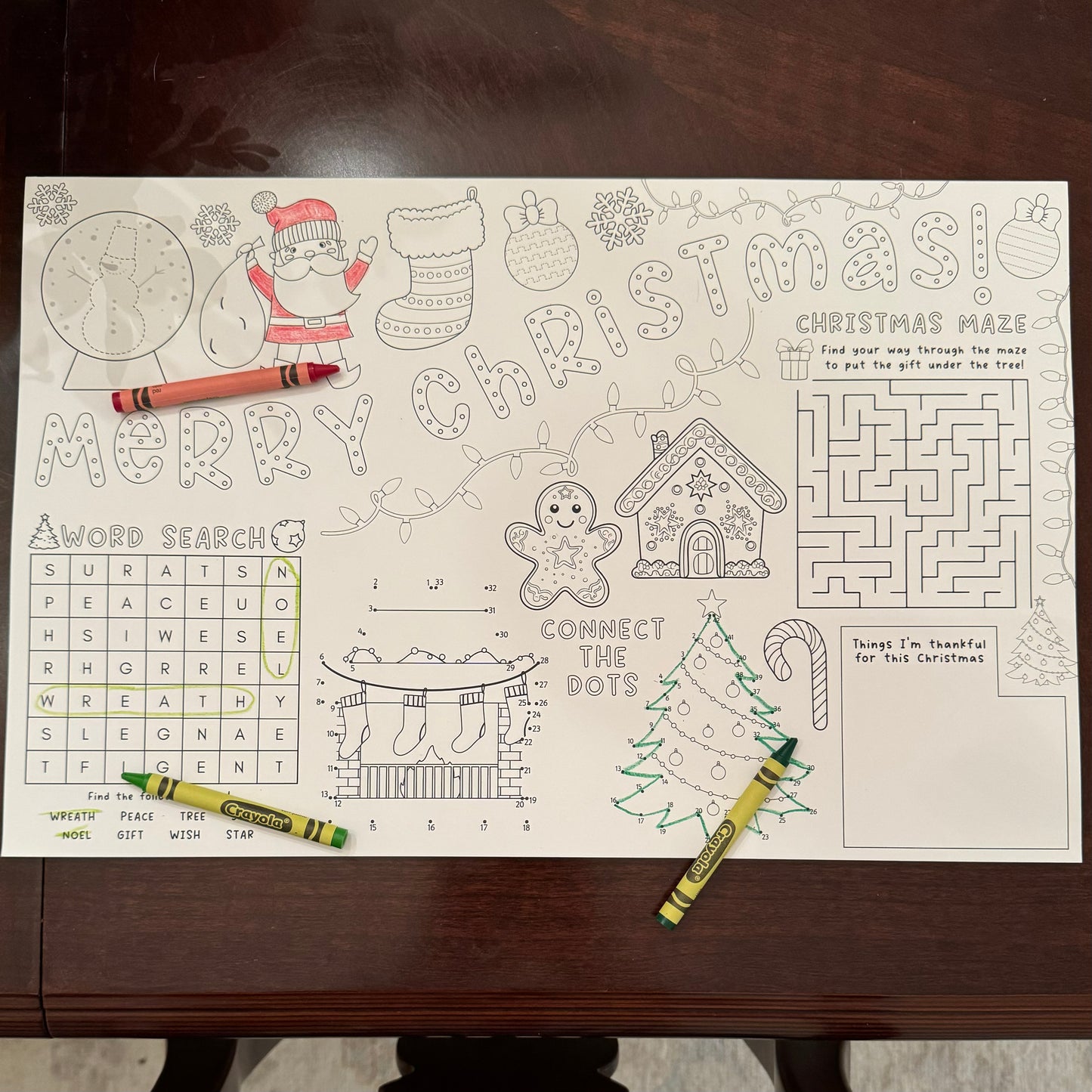 Christmas Activity Placemat Pad