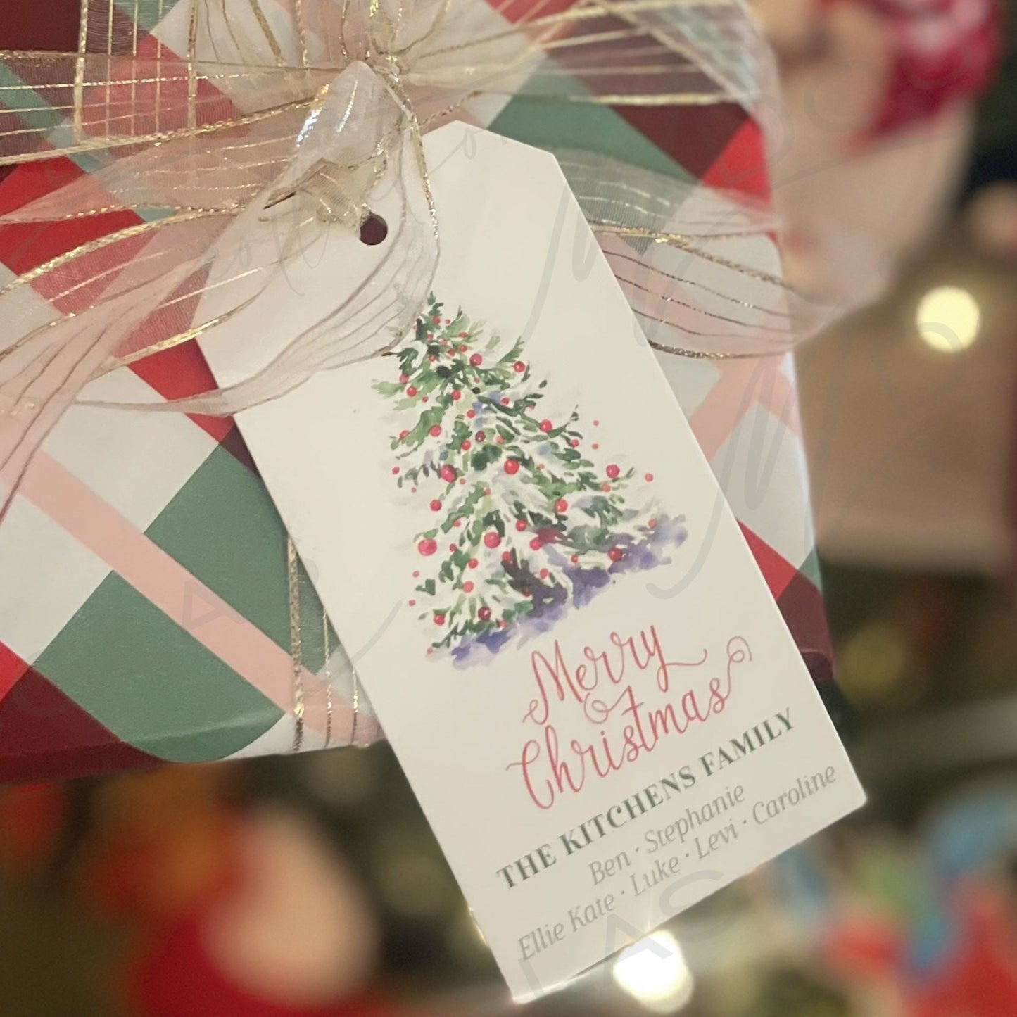 Flocked Christmas Tag