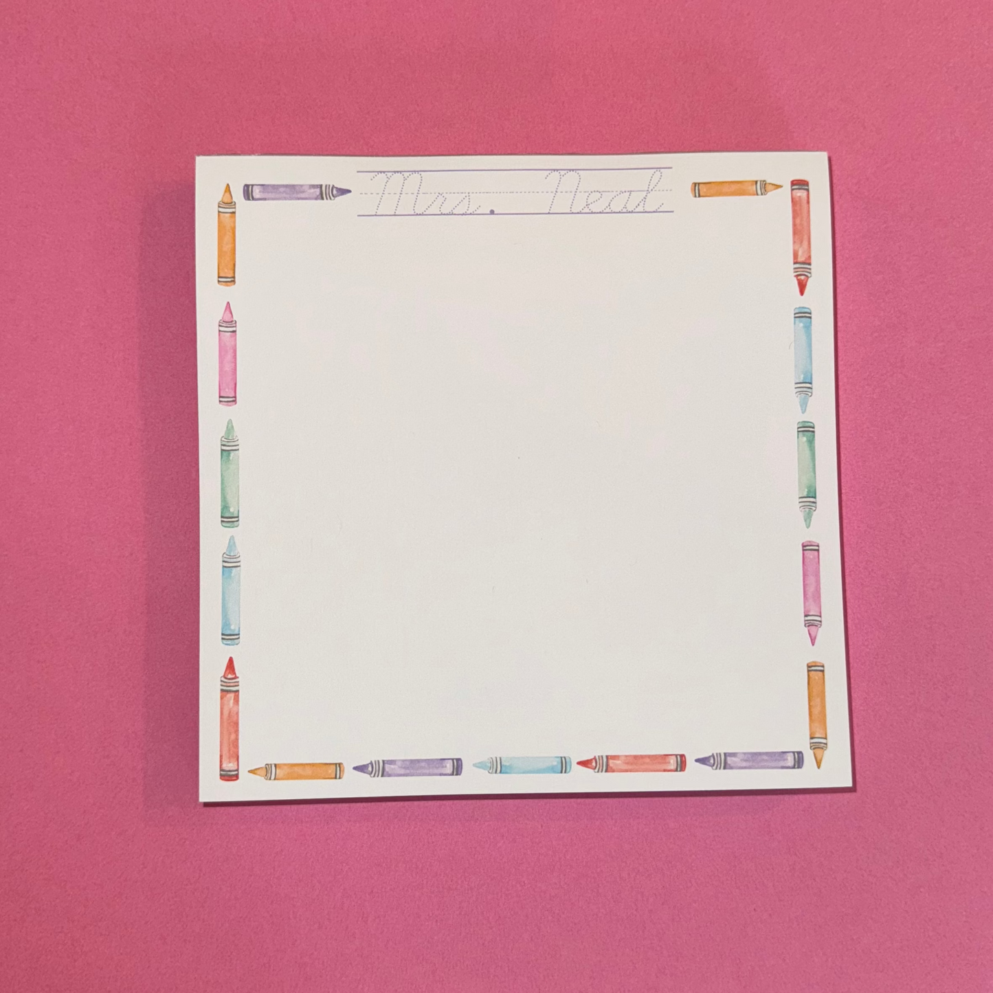 Crayons and Cursive | Notepad
