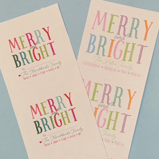 Merry & Bright Tag/Sticker