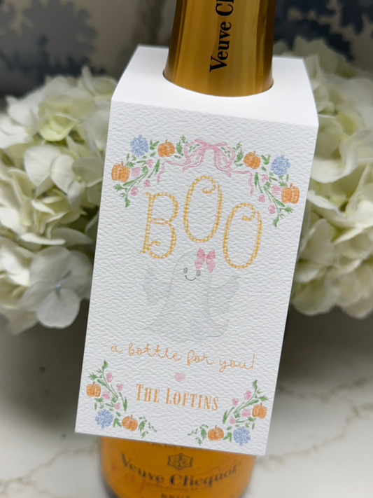 Boo! A bottle for you! Wine Tags