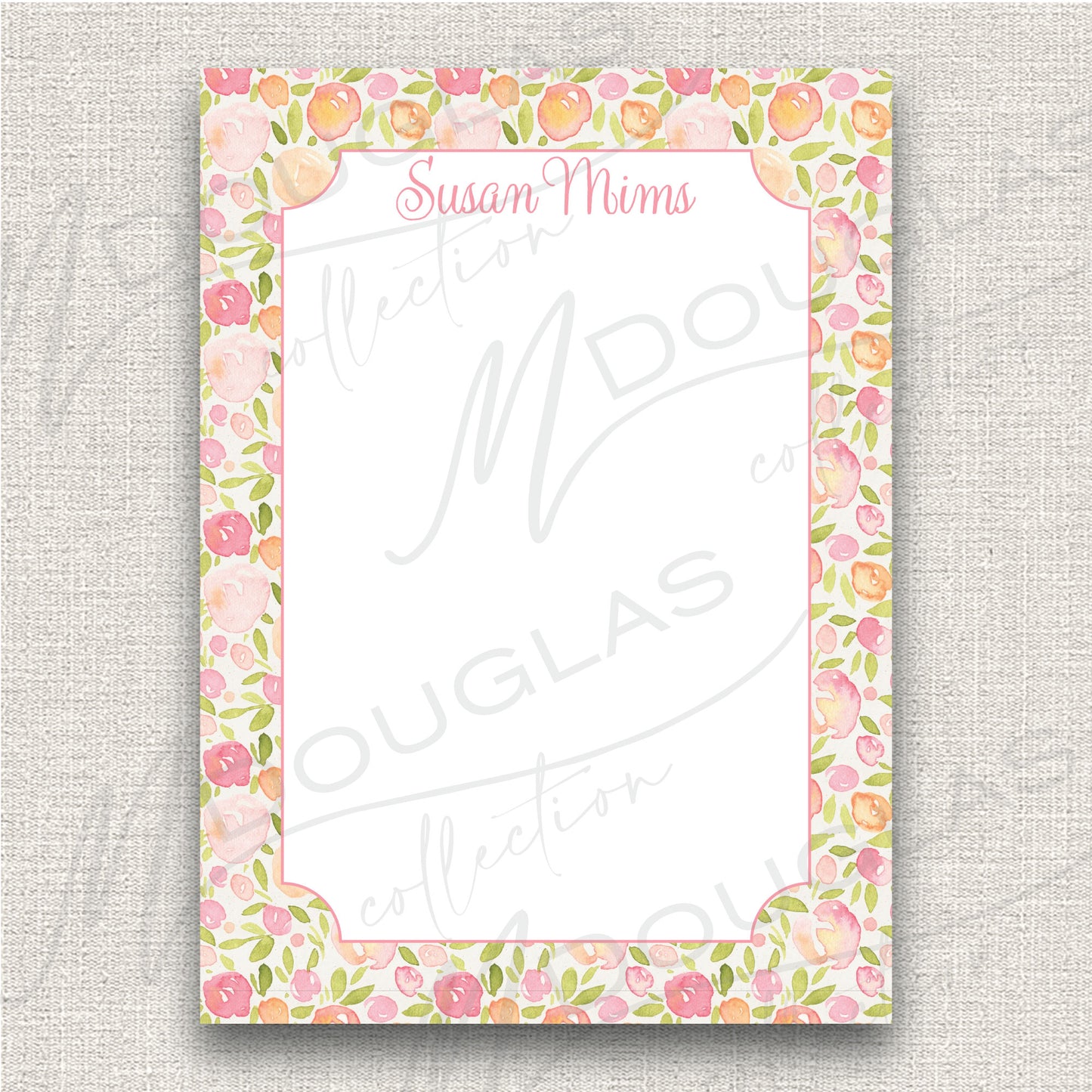 Peachy Floral notepad