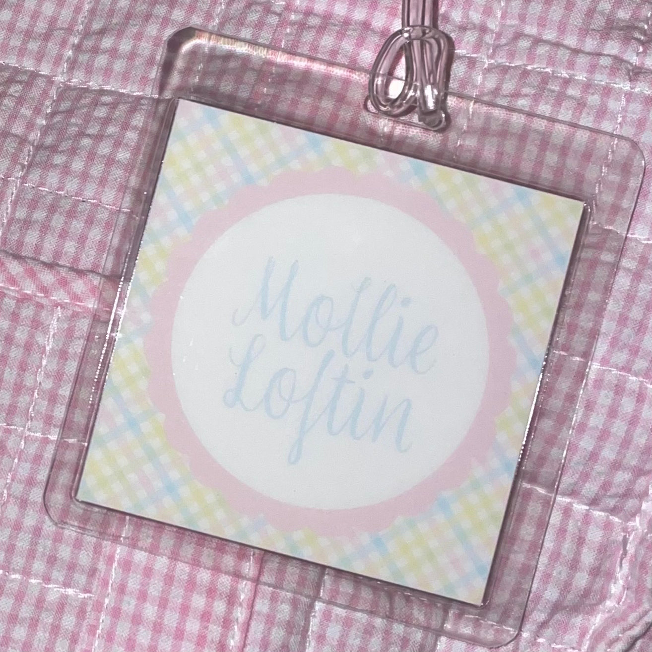 Pastel Gingham Bag Tag