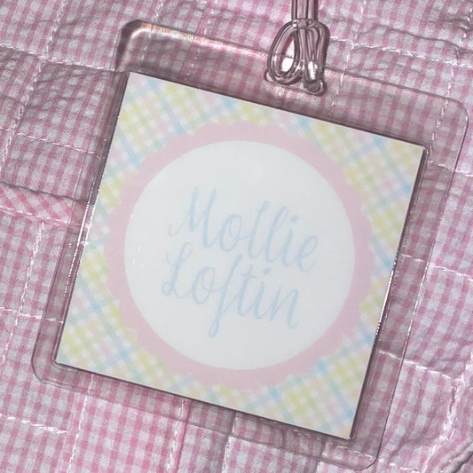 Pastel Gingham Bag Tag