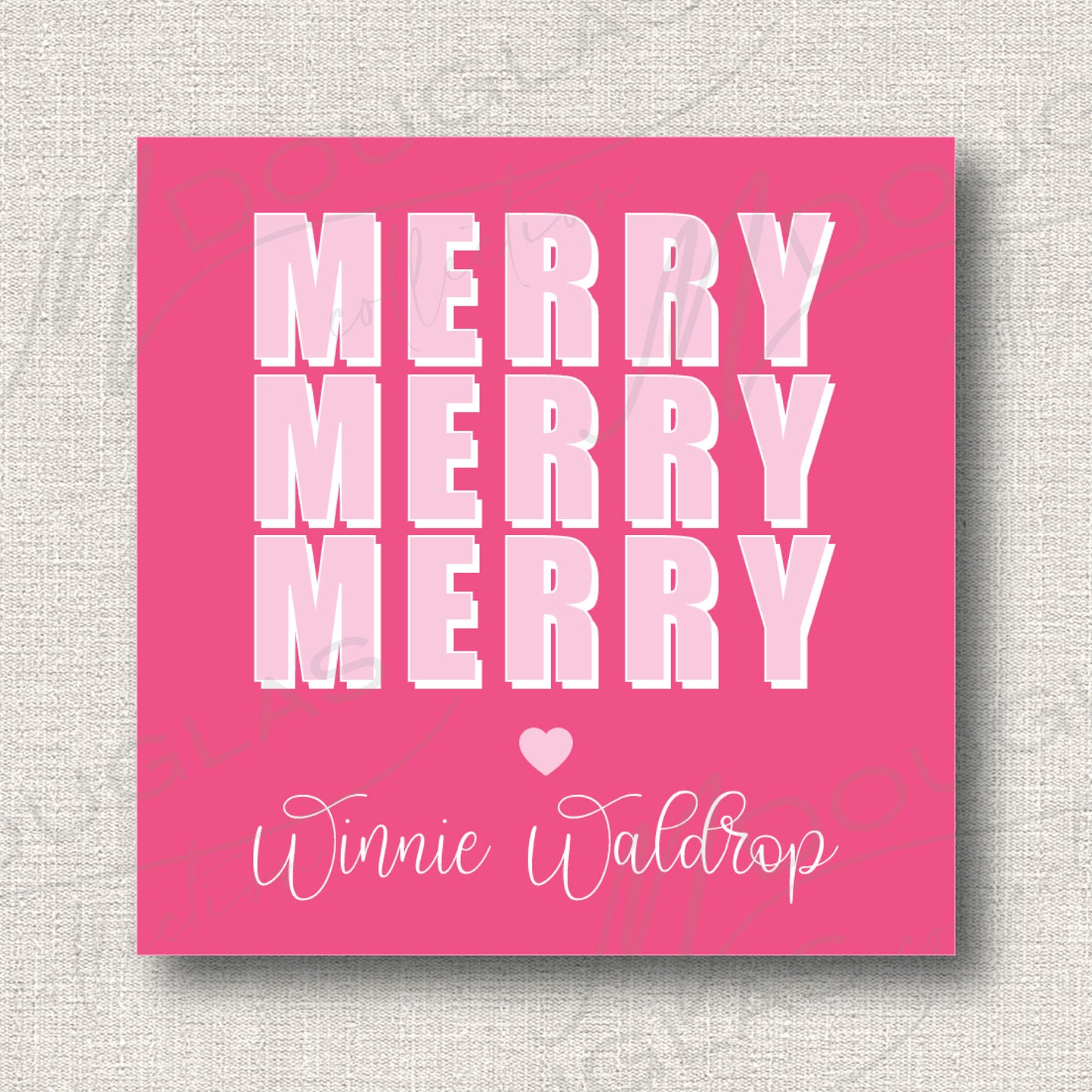 MERRY Pink - Christmas Tag