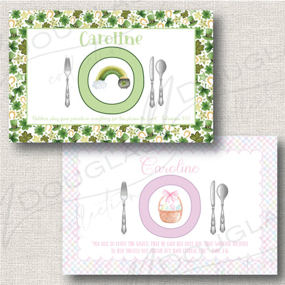 St. Patrick's Day + Easter Placemat