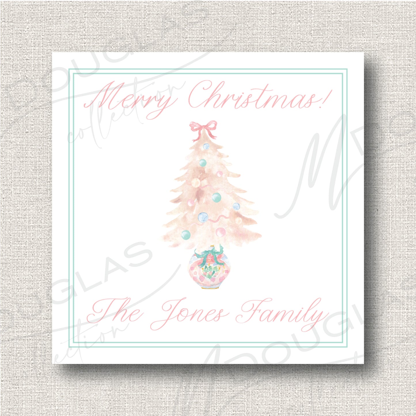 Pastel Tree Christmas Tag