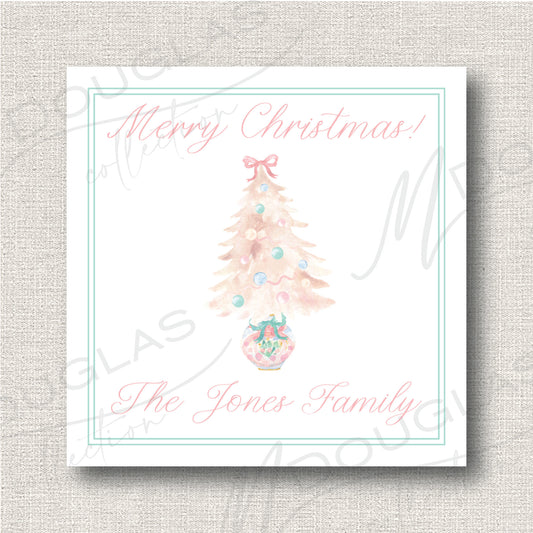 Pastel Tree Christmas Tag