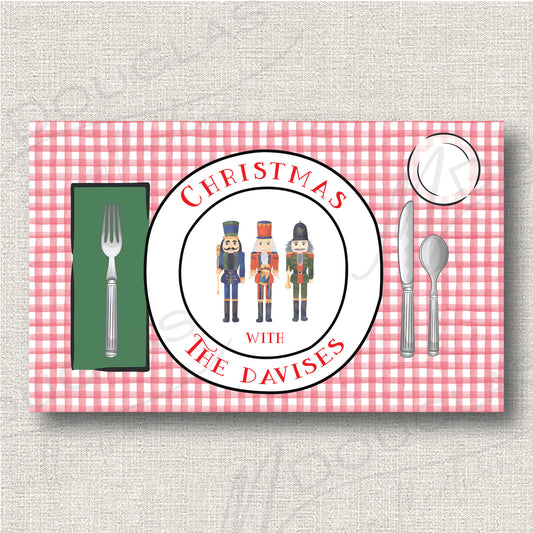 Gingham Nutcrackers Placemat Pad